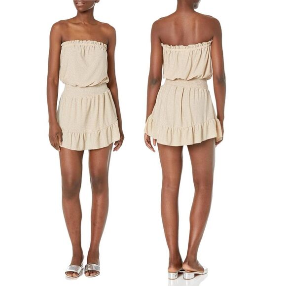 NWT Ramy Brook women's Knit Marina Strapless Sparkle Dress in neutral color. Siz - Picture 1 of 14